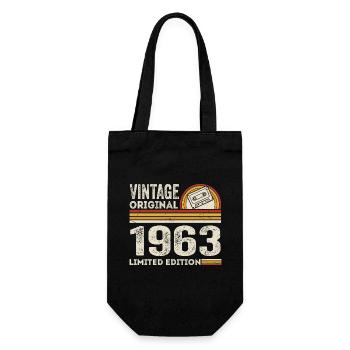 Vintage 1963 Cassette 1963 - 62nd Anniversary 1963 - Gift Bag for Bottles - black - Front