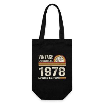 Vintage 1978 Cassette 1978 - 47th Anniversary 1978 - Gift Bag for Bottles - black - Front