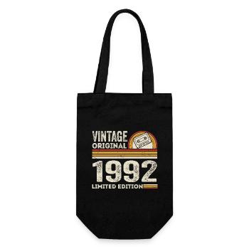 Vintage 1992 Cassette Tape 1992 - 33rd Anniversary 1992 - Gift Bag for Bottles - black - Front
