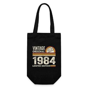 Vintage 1984 Cassette Tape 1984 - 41st Anniversary 1984 - Gift Bag for Bottles - black - Front