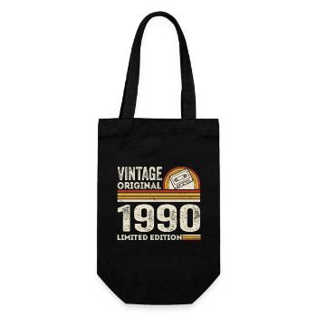 Vintage 1990's Cassette Tape 1990's - 35th Anniversary 1990's - Gift Bag for Bottles - black - Front