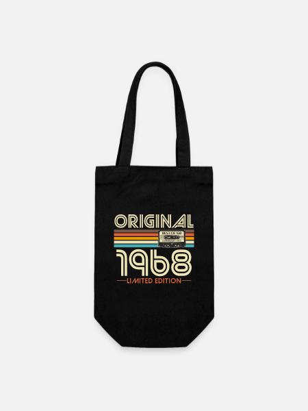 Original 1968 Jahrgang Vintage Geburtstag Retro - Geschenkbeutel für Flaschen - Schwarz
