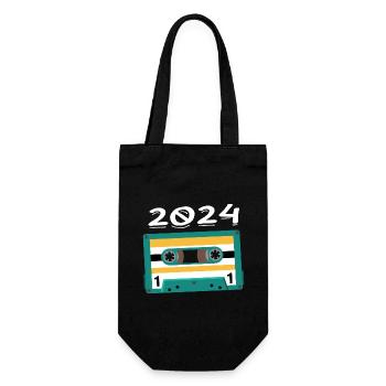 Cassette 2024 Vintage Anniversary 2024 - Gift Bag for Bottles - black - Front
