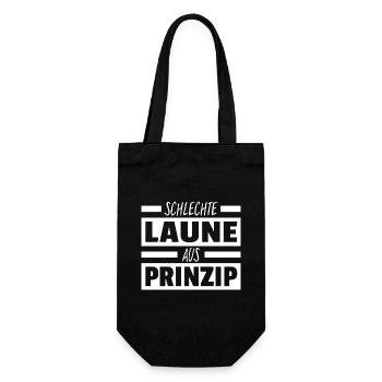 Schlechte Laune Aus Prinzip Misanthrop Sprüche - Geschenkbeutel für Flaschen - Schwarz - Vorne