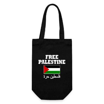 Free palestine - Geschenkbeutel für Flaschen - Schwarz - Vorne