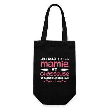 Two Titles Granny Hunter | Grandma | Hunting - Gift Bag for Bottles - black - Front