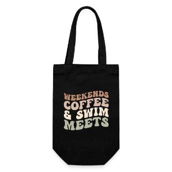 Weekends Coffee And Swim Meets - Coffee Lover - Sac à bouteille - noir - Devant