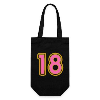 18. 18 ANS. 18e ANNIVERSAIRE. ANNIVERSAIRE 18 ANS. - Sac à bouteille - noir - Devant