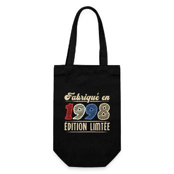 Fabriqué en 1998, Vintage cadeau d'anniversaire - Sac à bouteille - noir - Devant