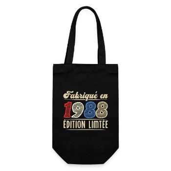 Fabriqué en 1988, Vintage cadeau d'anniversaire - Sac à bouteille - noir - Devant