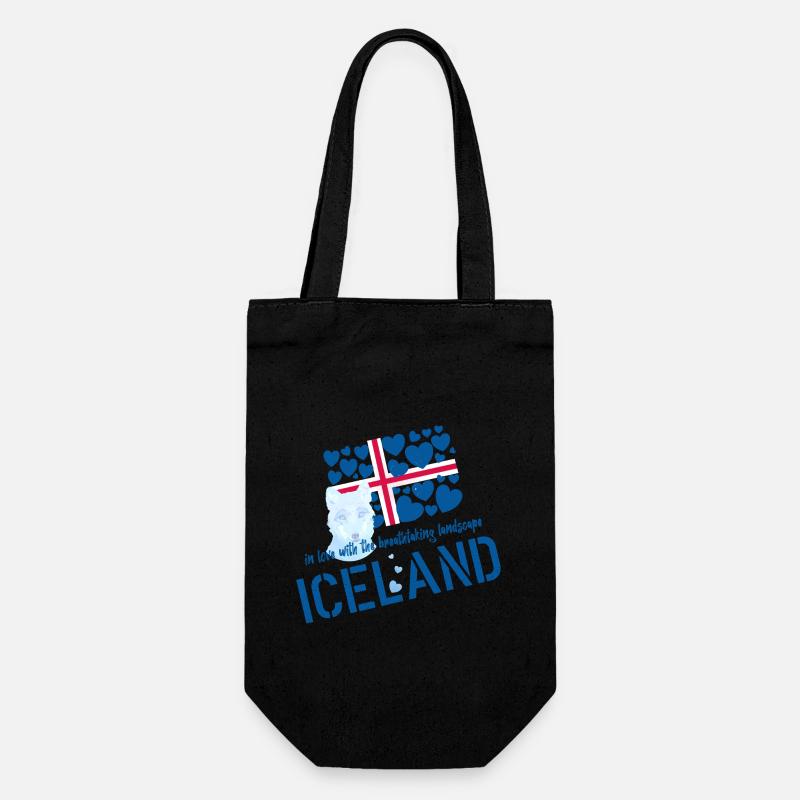 Iceland fox - Geschenkbeutel für Flaschen - Schwarz