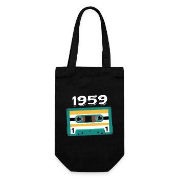 Kassette 1959 Jahrgang Jubiläum 1959 - Geschenkbeutel für Flaschen - Schwarz - Vorne