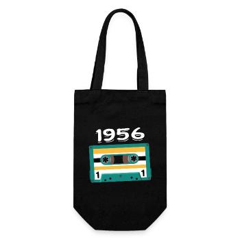Kassette 1956 Jahrgang Jubiläum 1956 - Geschenkbeutel für Flaschen - Schwarz - Vorne