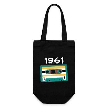 Cassette 1961 Vintage Anniversary 1961 - Gift Bag for Bottles - black - Front