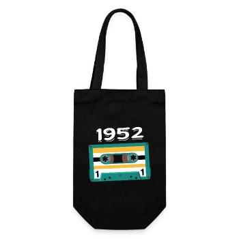 Kassette 1952 Jahrgang Jubiläum 1952 - Geschenkbeutel für Flaschen - Schwarz - Vorne