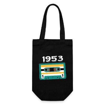 Kassette 1953 Jahrgang Jubiläum 1953 - Geschenkbeutel für Flaschen - Schwarz - Vorne