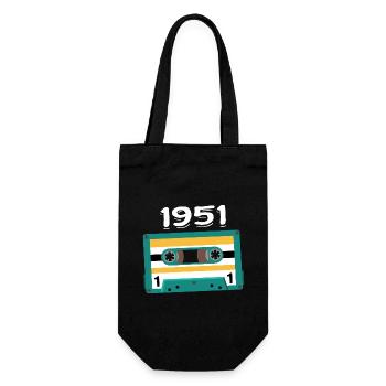 Kassette 1951 Jahrgang Jubiläum 1951 - Geschenkbeutel für Flaschen - Schwarz - Vorne