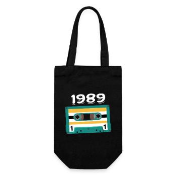 Cassette 1989 Vintage Anniversary 1989 - Gift Bag for Bottles - black - Front