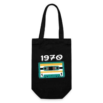 Cassette 1970 Vintage Anniversary 1970 - Gift Bag for Bottles - black - Front