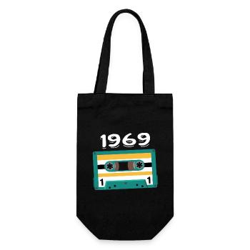 Vintage 1969 Jubiläum 1969 Kassette - Geschenkbeutel für Flaschen - Schwarz - Vorne