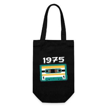 Cassette 1975 Vintage Anniversary 1975 - Gift Bag for Bottles - black - Front