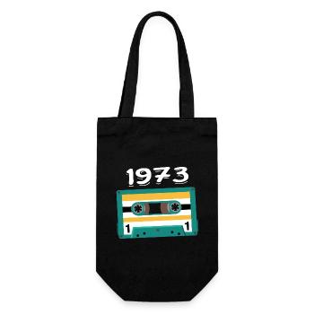 Cassette 1973 Vintage Anniversary 1973 - Gift Bag for Bottles - black - Front