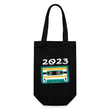 Cassette 2023 Vintage Anniversary 2023 - Gift Bag for Bottles - black - Front