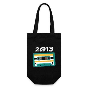 Kassette 2013 Jahrgang Jubiläum 2013 - Geschenkbeutel für Flaschen - Schwarz - Vorne