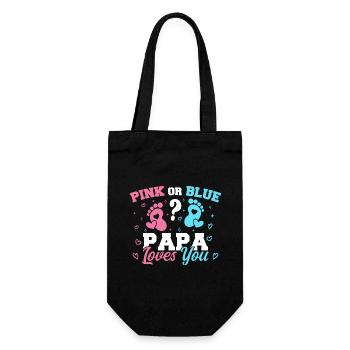 Pink Or Blue Papa Loves You - Gender reveal Papa - Sac à bouteille - noir - Devant