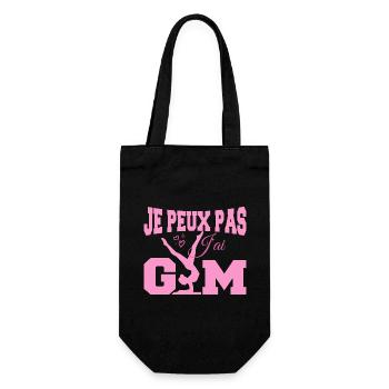 Gymnastik-Geschenk Ich kann nicht Fitnessstudio - Geschenkbeutel für Flaschen - Schwarz - Vorne
