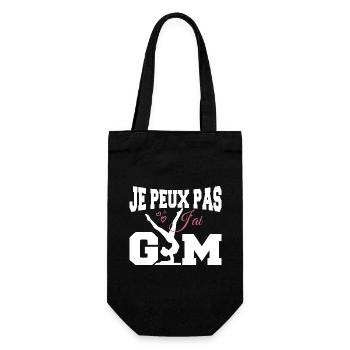 Gymnastik-Geschenk Ich kann nicht Fitnessstudio - Geschenkbeutel für Flaschen - Schwarz - Vorne