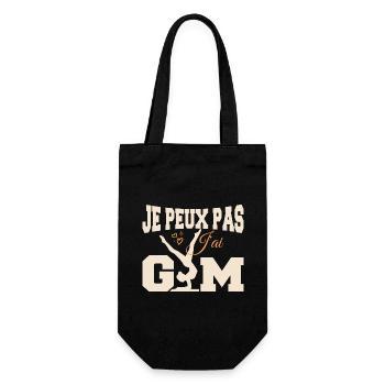Gymnastik-Geschenk Ich kann nicht Fitnessstudio - Geschenkbeutel für Flaschen - Schwarz - Vorne