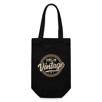 1959 Vintage 1959 Birthday Gift - Retro Style 1959 - Gift Bag for Bottles - black - Front