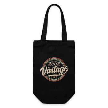 2002 Vintage 2002 Geburtstagsgeschenk - Retro Stil 2002 - Geschenkbeutel für Flaschen - Schwarz - Vorne