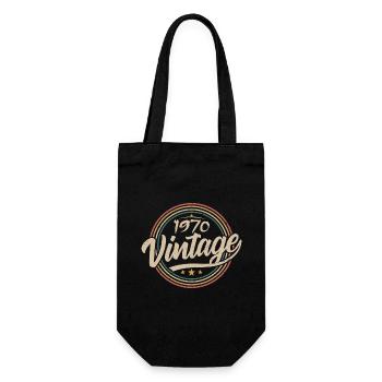 1970er Jahre Vintage 1970er Jahre Geburtstagsgeschenk - Retro Stil 1970er Jahre - Geschenkbeutel für Flaschen - Schwarz - Vorne