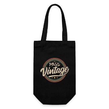 1945 Vintage 1945 Geburtstagsgeschenk - Retro Stil 1945 - Geschenkbeutel für Flaschen - Schwarz - Vorne