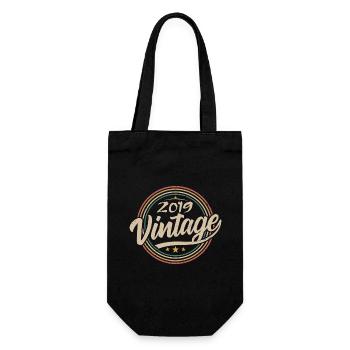 2019 Vintage 2019 Geburtstagsgeschenk - Retro Stil 2019 - Geschenkbeutel für Flaschen - Schwarz - Vorne