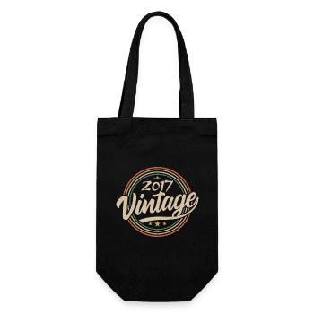 2017 Vintage 2017 Birthday Gift - Retro Style 2017 - Gift Bag for Bottles - black - Front