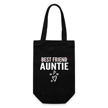 Promoted to Auntie - Best Friend to Auntie - Gift Bag for Bottles - black - Front
