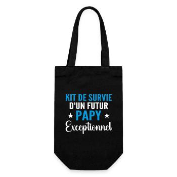 Kit De Survie Futur Papy Cadeau personnalisé - Sac à bouteille - noir - Devant