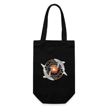 Oceanic whitetip sharks Hawaiian Polynesian - Gift Bag for Bottles - black - Front