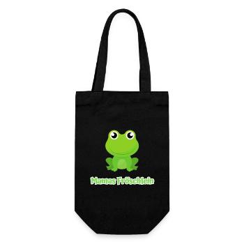 Mamas Fröschlein kleiner Frosch Tochter Sohn - Geschenkbeutel für Flaschen - Schwarz - Vorne