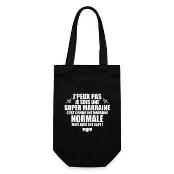 Je Suis Une Super Marraine Avec Un Cape - Sac à bouteille - noir - Devant