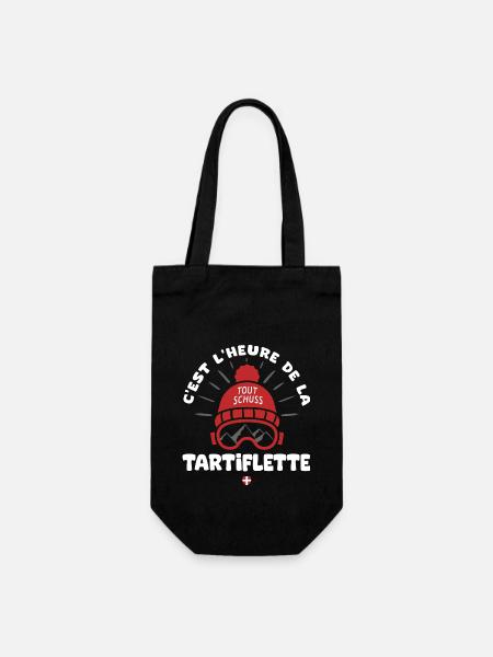 ski et tartiflette cadeau humour ski skieur savoie - Sac à bouteille - noir