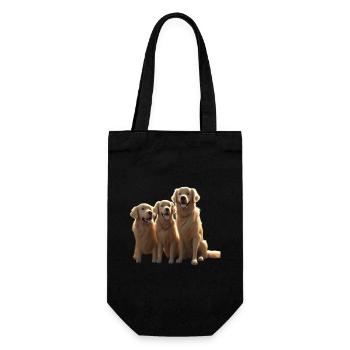 Three Golden Retrievers Trio - Gift Bag for Bottles - black - Front