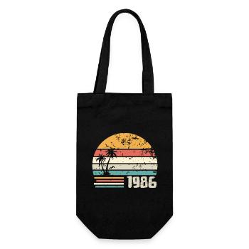1986 Birthday Gift - Made in 1986 Retro 1986 - Gift Bag for Bottles - black - Front