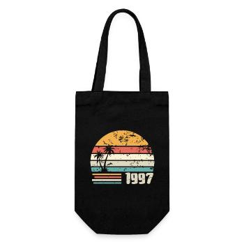 1997 Birthday Gift - Made in 1997 Retro 1997 - Gift Bag for Bottles - black - Front