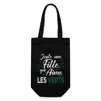 Les Verts football une fille aime les stéphanois - Sac à bouteille - noir - Devant