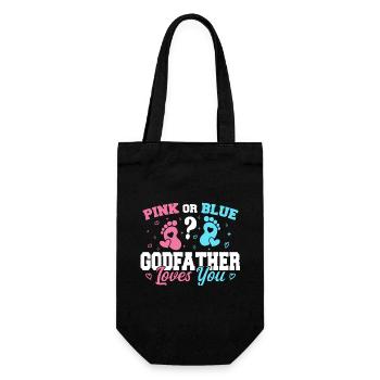 Pink oder Blau Pate liebt dich - Pate - Geschenkbeutel für Flaschen - Schwarz - Vorne