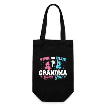 Pink Or Blue Grandma Loves You - Funny Grandma - Gift Bag for Bottles - black - Front